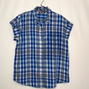Riders By Lee Buttoned Down Blue Flannel Blouse